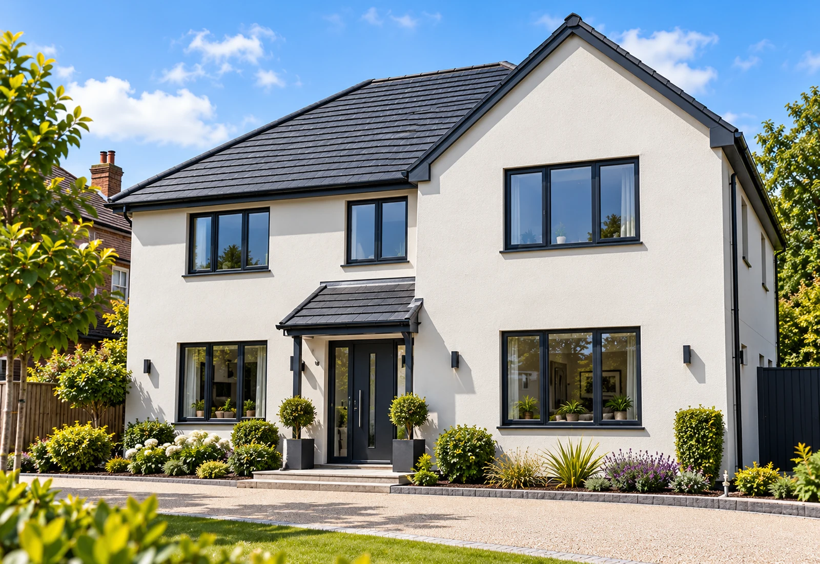 Contemporary home with a clean rendered finish